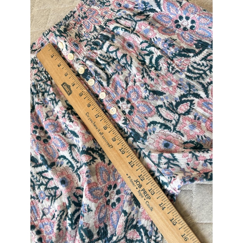 Sundance Pants Womens Medium Multicolor Floral Cropped Crepe Cotton Boho Lounge - Picture 6 of 7